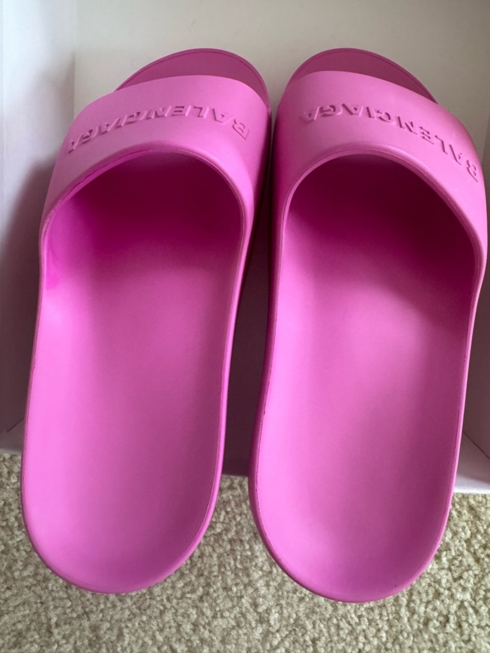 Brand New Balenciaga Platform Rubber Logo Slides Hot Pink Size 41 / US 10 - Picture 9 of 13